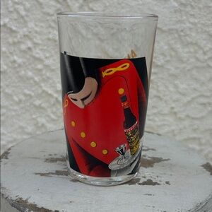 Amaro Averna Glass "The Waiter" Italy Aperitif Drinking Glass Red Art Deco Style